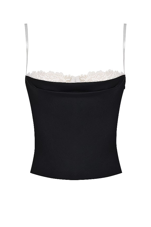 Nora Satin Lace Trim Cami Top