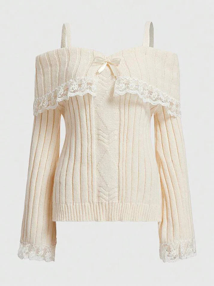 Isabelle Ruffle-Trim Knit Sweater