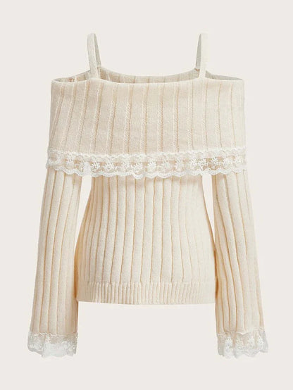 Isabelle Ruffle-Trim Knit Sweater