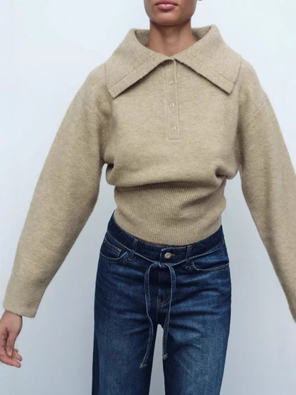 Audrey Cropped Knit Sweater