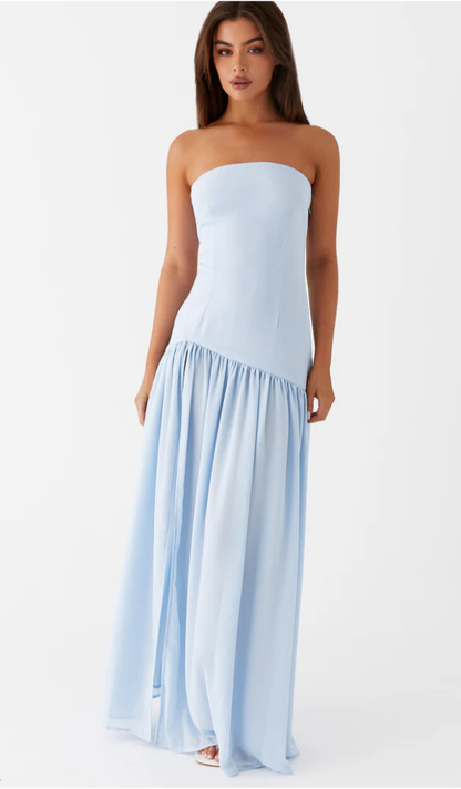 Isla Strapless High-Slit Maxi Dress