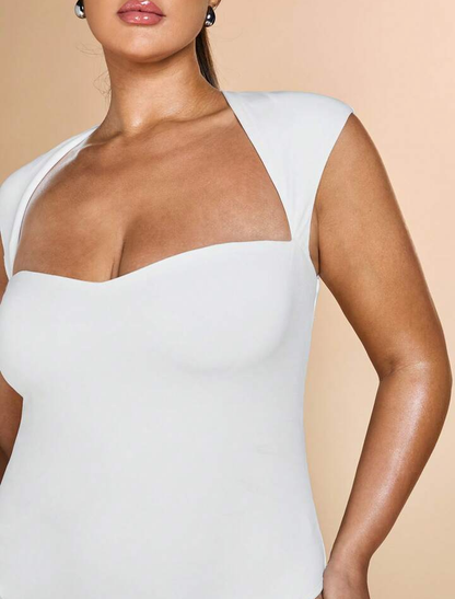 Sleek Sweetheart-Neckline Bodysuit