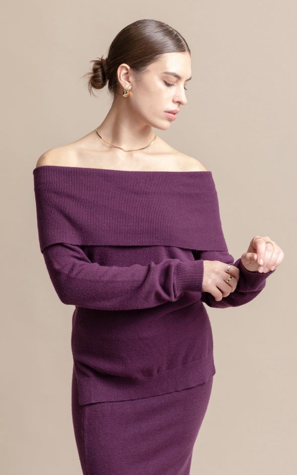 Nora Off-Shoulder Knit Sweater