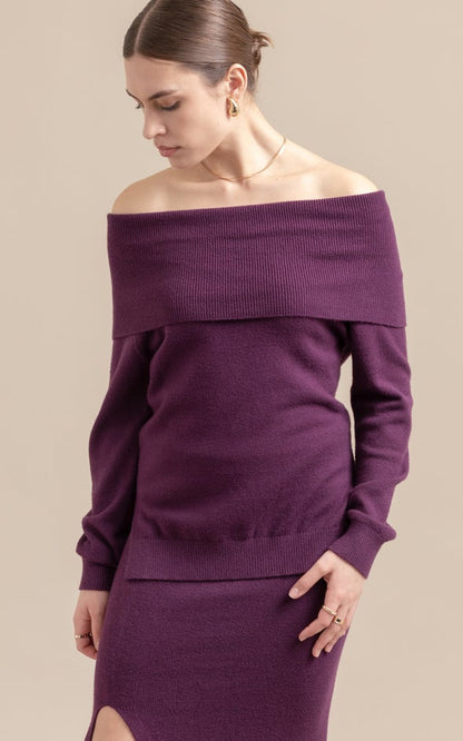 Nora Off-Shoulder Knit Sweater