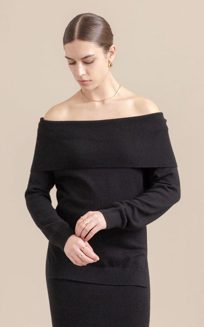 Nora Off-Shoulder Knit Sweater