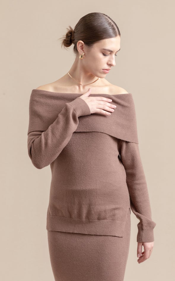 Nora Off-Shoulder Knit Sweater