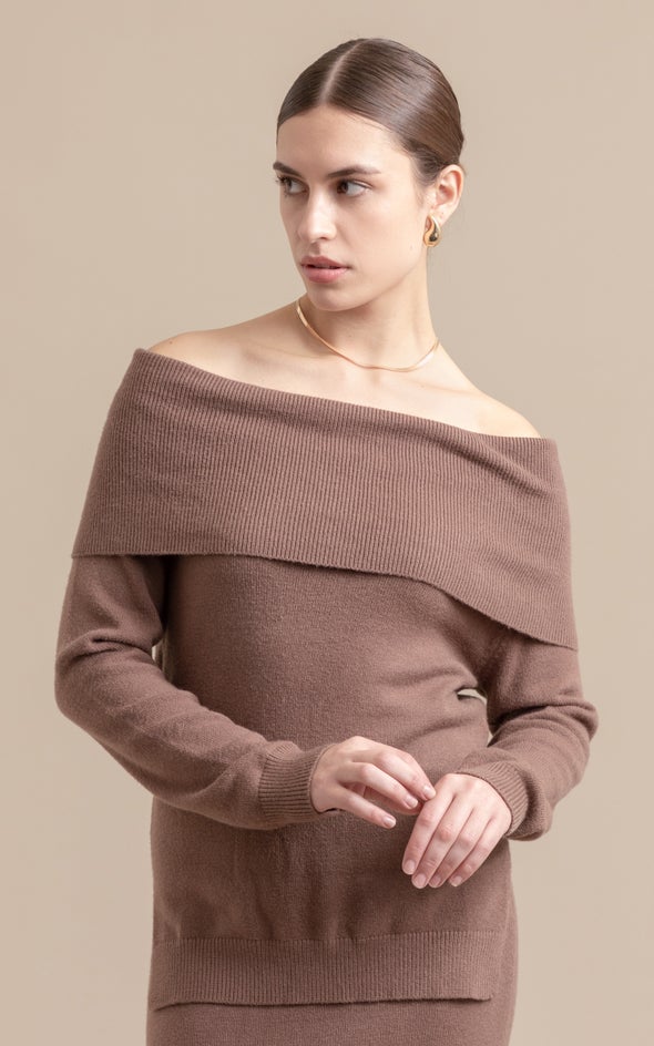 Nora Off-Shoulder Knit Sweater