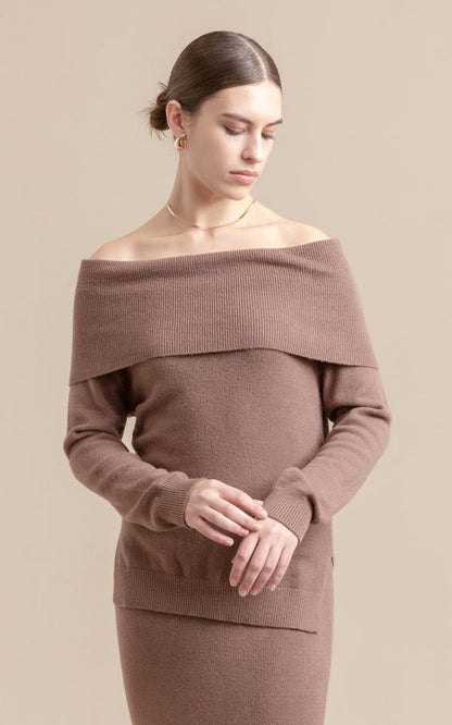 Nora Off-Shoulder Knit Sweater