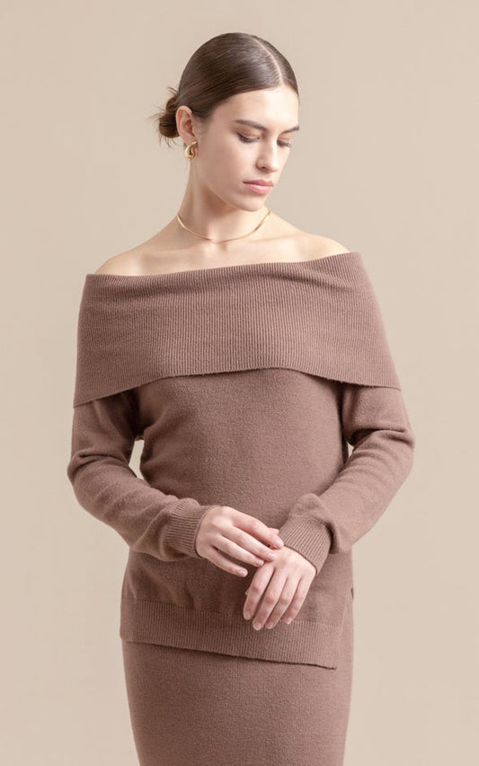 Nora Off-Shoulder Knit Sweater