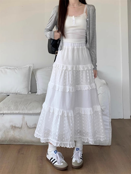 Lila Tiered Eyelet Maxi Skirt